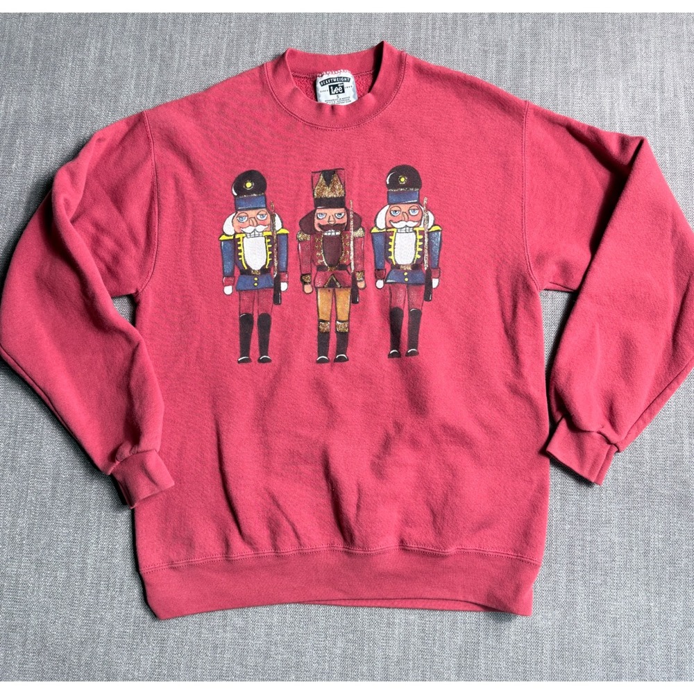 Vintage Lee Heavyweight Nutcracker Christmas Sweatshirt Red Small Pullover